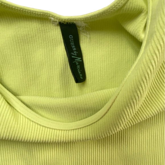 Marciano Yellow-Green Ribbed Tank Top - Size XS/S - Picture 3 of 3